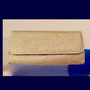 ☀️BARE MINERALS☀️ GLITTER SPARKLING MAGNETIC ENVELOPE CLUTCH PURSE NWT🪩